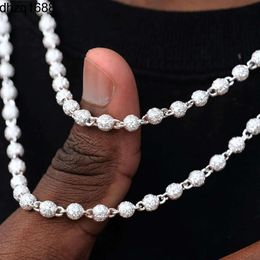 Factory Non-fading S925 Moissanite Ice Ball Chain or Bracelet 8mm Necklace Bracelet Men Women Fine Jewelry