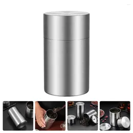 Storage Bottles Double Lid Airtight Jar Travel Container Tea Case Stainless Steel Leaves Can