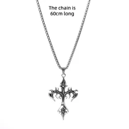 Pendant Necklaces Goth Vintage Cross Necklace For Women Men Gothic Sliver Grunge Male Cool Street Style Chains Punk Kpop Jewelry