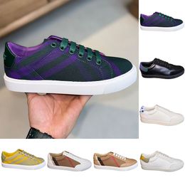 Casual Shoes Women Designer Shoes Travel Leather Lace-Up Sneaker Fashion Lady Flat Running Trainers Letters Woman Shoe Platform Men Gym Sneakers Size 35-46