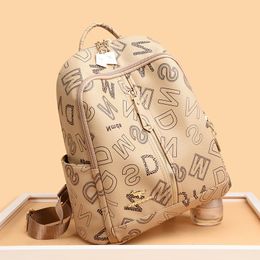 Ladies shoulder bag 4 Colours soft and light printed leather leisure backpack simple atmospheric letters women handbag this year popular zipper messenger bag 5325#