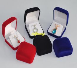 100pcslot Empty Earing pendant box Velvet Cases Jewellery Show Box For Gift Jewellery packaging boxes1974016