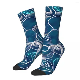 Men's Socks Retro Squid Design Octopus Tentacles Unisex Harajuku Seamless Printed Funny Crew Sock Gift