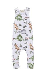 Baby Dinosaur Button Rompers Kids Clothes Paradise Printed Jumpsuits Climbing Clothes Boys and Girls Sleeveless Round Neck 413451950