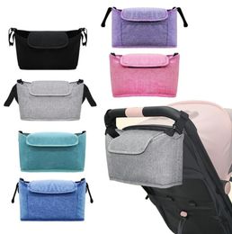 Stroller Parts Accessories H3CD Multipocket Baby Organiser Bag Waterproof Stuff Nappy Cup Holder Carriage Pram Cart Bottle7951349