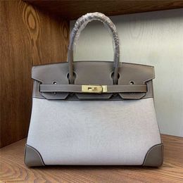 70% Factory Outlet Off Handmade Canvas Collar Cowhide Women's Wax Line Elephant Grey Bag Medieval Casual Handbag on sale