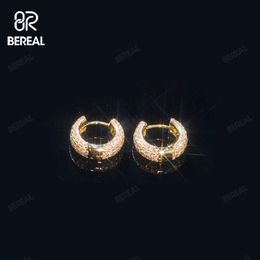 Wholesale Factory Price Diamond Vvs Moissanitecross Earring Screw Back Hoop Stud 10k 14k 18k Rose Gold Solid Women