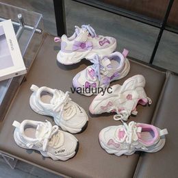 Sneakers Dress Shoes 2024 Spring and Autumn New Little Girl Mesh Sports Dad Shoes for Boys Leisure Versatile Breathable Little White ShoesH240307