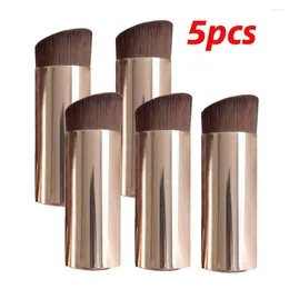 Makeup Brushes 5pcs Foundation Brush Flat-head Metal Handle Liquid Mini Portable Women Tool