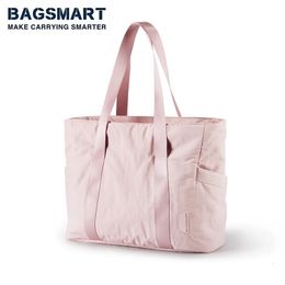 BAGSMART Tote Bag Women Yoga Bag Large Shoulder Sports Bags Top Handle Handbag with Yoga Mat Buckle for Gym Work School 240305