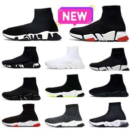 Designers Tripler S 2.0 V2 Casual Shoes Speeds Platform Sneaker Men Women Paris Socks Boots Brand Black White Blue Light Ruby Graffiti Luxury Trainers Sneakers V66