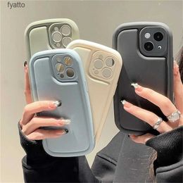 Cell Phone Pouches Ins Korean Simple Colour Soap Phone Case Pro Max Matte Cute Shockproof Buffer Soft CoverH240307