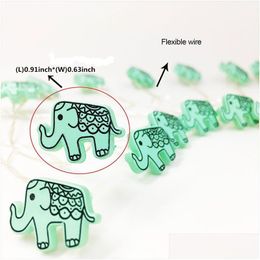 Led Strings Brelong String Light 2M 20 Leds Green Elephant Decoration Lighting Battery Power Easy Instalment Outdoor Wedding Holiday Dhcrd