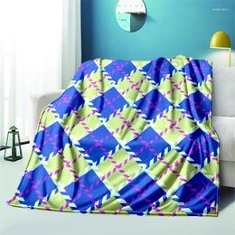 Blankets Striped Plaid Leopard European American Pattern Manta Sofa Bed Cover Soft Blanket Warm Flannel Throw Gif