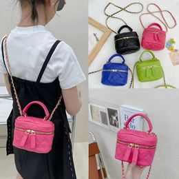 Winter Fashion Girl Messenger Backpack Kids Candy Color Bag Cute Shoulder Packet Baby Coin Purse Handbag Childrens Day Gift 240229
