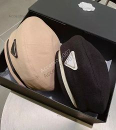 designer hat caps luxury hatsBeret Vintage Triangle Black White Casual Cashmere Dome Berets Caps Beanie Hat Outdoor Travel Autumn Winter Windproof Bonnet Hats