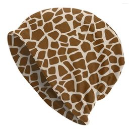 Berets Cute Funny Cartoon Giraffe Skin Skullies Beanies Hat Spring Men Women Street Caps Warm Dual-use Bonnet Knit