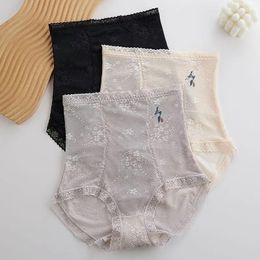 Women's Shapers Women High Waist Belly Lift Buttock Underwear Body Shaping Pants Thin Breathable Pure Cotton Anti-bacterial Bottom Lace