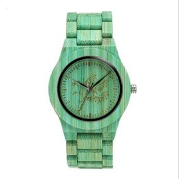 SHIFENMEI Brand Mens Watch Colourful Bamboo Fashion Atmosphere Metal Crown Watches Environment Protection Simple Quartz Wristwatche186g