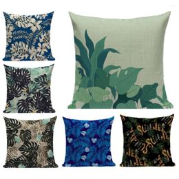 Pillow Tropical Leaves Home Decor Upholstery Floral Throw Retro Cover Sofa Pillowcase 45x45 Tortoise Textile 2024 E2217G