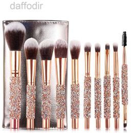 Makeup Brushes DHL free 10Pcs/Set Diamond Makeup Brushes Kit Women Make Up Tool Blending Contour Foundation eyeshadow Brush with Cosmetic Bag 240308