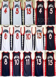 Dream Three 1996 US Basketball Jerseys 4 Charles Barkley Penny 6 Hardaway 15 Hakeem Olajuwon 8 Scottie Pippen Grant Hill Reggie Mi9557698