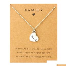 Pendant Aunt Sister Uncle Pendants Chain Necklaces Grandma Grandpa Family Mom Daughter Dad Father Brother Son Fashion Jewelr Dhsmp