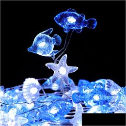 Led Strings Christmas Halloween Decorative Marine Theme String Lights 40 Led Weatherproof 8Mode Indoor And Outdoor Remote Control Copp Dhant