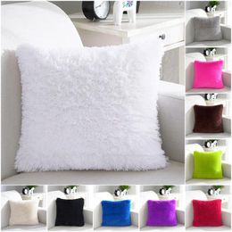 Pillow Fluffy Plush Cover Decorative For Sofa Home Decor Pillowcase Throw Covers Fur 43x43cm