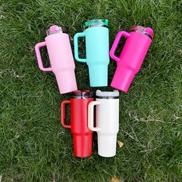 H2.0 40oz powder coated black plate Vacuum Insulated Travel Mug BPA Free Stainless Steel Water Bottle Cup with Lid and Straw for laser engraving