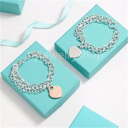 T Designer Heart tag кулон-цепочка браслет Ожерелье серьги-гвоздики кольцо стерлинговое серебро 925 пробы Ювелирные изделия розовое золото 18-каратное золото Classic Fa341h