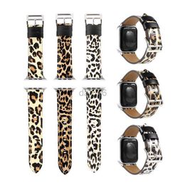 Leopard Print Leather Strap For Watch Series 6 5 4 SE Bands Sports Bracelet Replacement Wristband Iwatch 38mm 42mm 22mm 40mm 44mm Watchband Dropshipping 240308