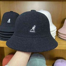Kangaroo Kangol Fisherman Hat Sun Hats for Men Women Sunscreen Embroidery Towel Material Korean Fashion Ins Super Fire Hat H220419278a