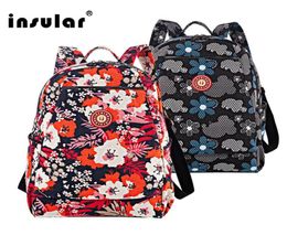 Whole Floral Printing Nylon Baby Diaper Bag Backpack Waterproof Mommy Bag Nappy Backpack2456672