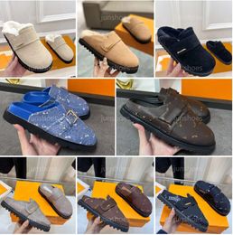 Luxury Cosy Comfort Clog Slipper Designers Panama Easy Mule Sandal Men Women Flat Sandals Leather Mules Adjustable Strap Slides Baotou slippers 6612ess
