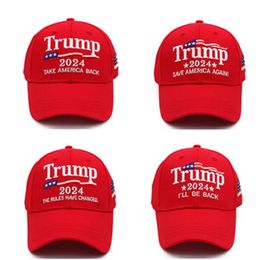 Hats ZK20 Party Embroidered 2024 US President Election Baseball Cap Adjustable Strapback Support Hat Trump Same Style Peaked Caps Adult Men Women s