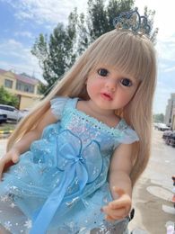 NPK Betty 55CM Reborn Baby Doll Full Body Silicone Waterproof Toddler Girl Doll Princess Lifelike Sof Touch 240304