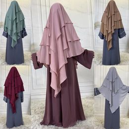 Ethnic Clothing Muslim Women Prayer Garment Overhead Khimar Ruffles Niqab Nikab Islamic Arabic Robe Eid Ramadan Scarf Hijab Amira Burqa