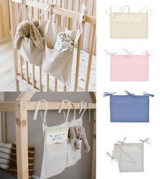 Diaper Bags Baby Crib Pocket Nursery Organiser Solid Bedside Toys Hanging Storage Bag Descr Stroller Accessories Bag455721272