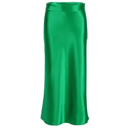 Dresses Amandina Luxe Silksatin Aline Women Midi Summer Skirt