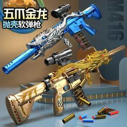 Gun Toys Gun Toys M416 manual ejection soft bullet five-claw gun powers the golden dragon under the ball and can fire a toy gun for children 2400308