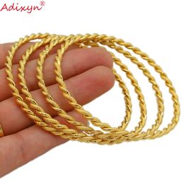 Adixyn 4pcslot Twisted Bangle Gold Colour Dubai African Bracelet Arab Middle East Bridal Wedding Jewellery N071017 240308