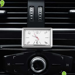 Other Auto Parts New Fashion Car Clock Dashboard Quartz Watch Sticker Strap On Air Vent On-Board Truck Off Road Caravan Marine Motive Dhh3F