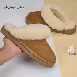 Uggg com caixa uggslippers tasman tazz uggliss slippers feminino tasman slides clássicos plataforma uggskid bota slip-on camurça lã inverno 145