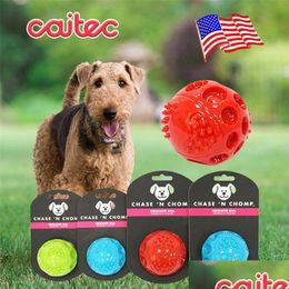 Dog Toys & Chews Dog Toys Chews Caitec Squeaking Bouncing Ball Durable Floatable Springy Pet Squeaky Bite Resistant For Small To Large Dhple