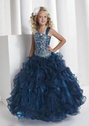 2019 Princess Ruffles Organza Puffy Baby Toddler Pageant Dresses with Sparkly Sequins Beaded Flower Girls039 Dresses Party8042581