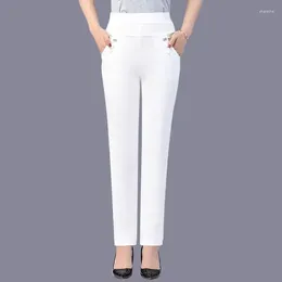 Women's Pants Korean Fashion Spring Summer Women Straight Bucket Small Foot Pencil High Waist Solid Button Casual Loose Trousers E44