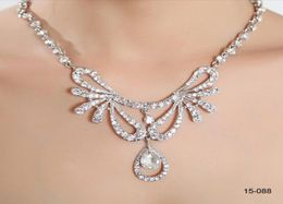 Luxury Rhinestones Necklace Earrings Sets Bridal Jewellery for Wedding Party Gowns5182247