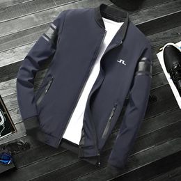 Korea Golf Jacket for Men Spring Autumn Thin Fashion Coat Golf Wear J Lindeberg Business Casual Jackets Man Tops Plus Size M-5XL 240229