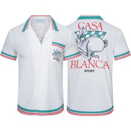 Casablanca Designer Mens T-shirt wowen Luxury shirt Round Casa tshirt Casablanca Clothing Fashion polo pattern Breathable shirt Summer crew collar short sleeves qa